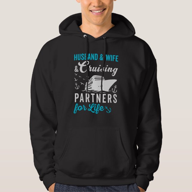 Husband and Wife Cruise Partners For Life Cruising Hoodie (Framsida)