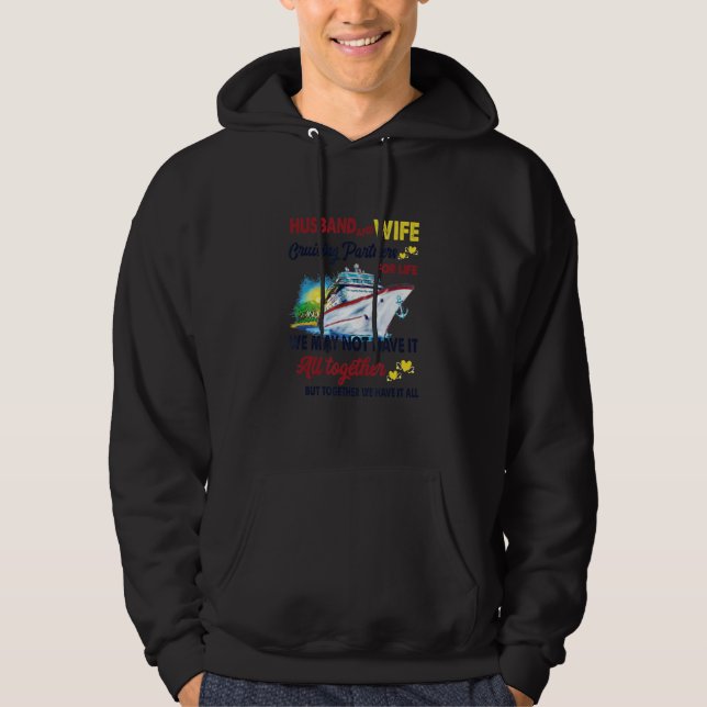 Husband And Wife Cruising Partners For Life Hoodie (Framsida)