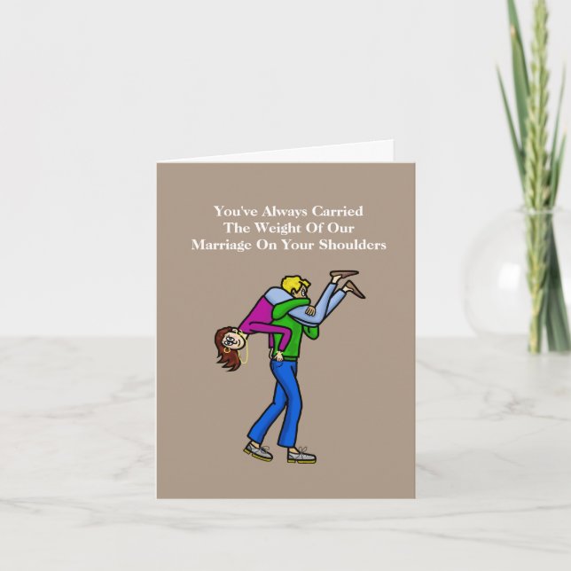 Husband Appreciation Day Card - Man Carrying Wife  Kort (Framsida)