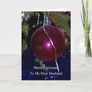 Husband Christmas Card Red Bauble Design Helgkort