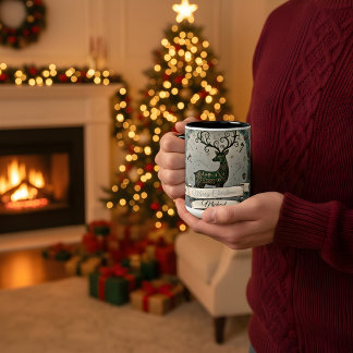 Husband Christmas Mug – Personalized Reindeer Två-Tonad Mugg