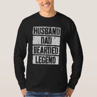 Husband Dad Bearded Legend  Father s Day T Shirt