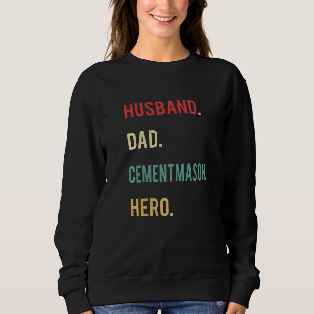 Husband Dad Cement Mason Hero Day Merch T Shirt (Framsida)