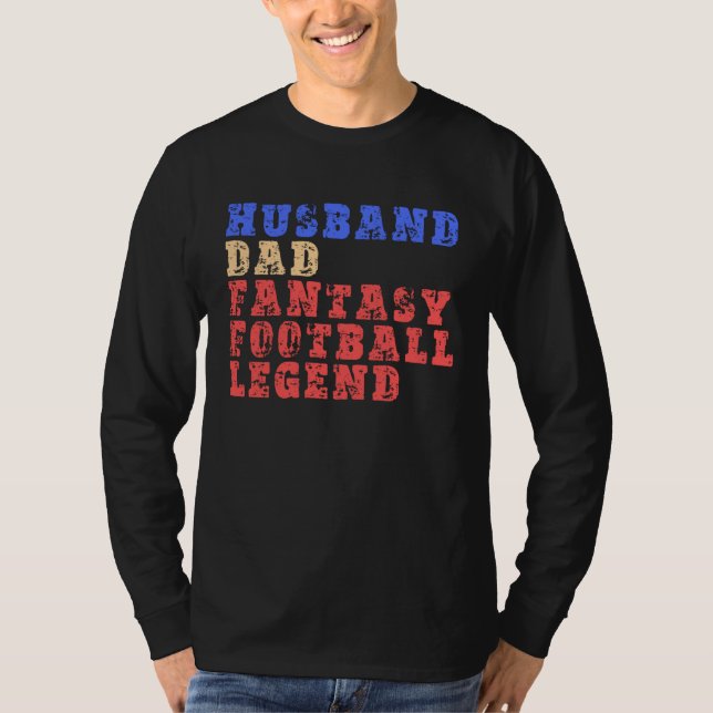 Husband Dad Fantasy Football Legend  Mens Retro T Shirt (Framsida)