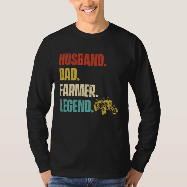 Husband Dad Farmer Legend T Shirt (Framsida)