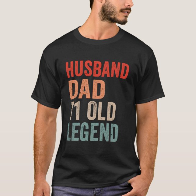 Husband Dad Legend 71St 71 Fathers Day T Shirt (Framsida)