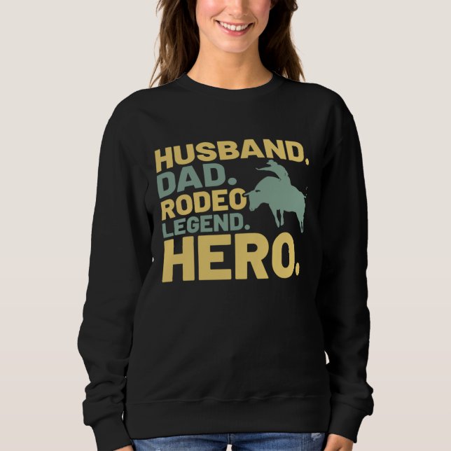 Husband Dad Legend Hero  Dad Bull Rider Costume T Shirt (Framsida)