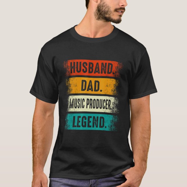 Husband Dad Music Producer Making Beats Beat Maker T Shirt (Framsida)