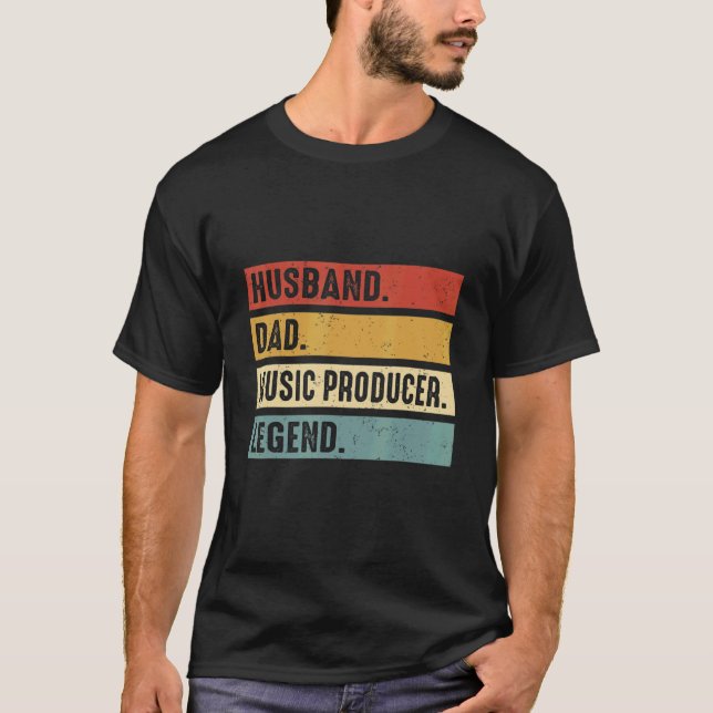 Husband Dad Music Producer Making Beats Beat Maker T Shirt (Framsida)