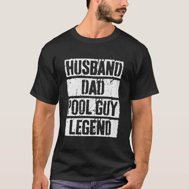 Husband Dad Pool Guy Legend Father'S Day T Shirt (Framsida)