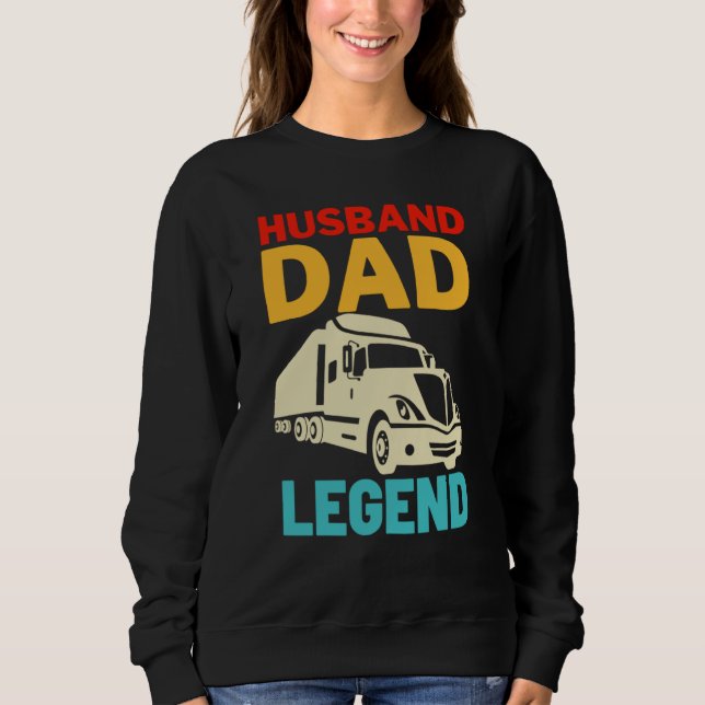 Husband Dad Trucker Legend T Shirt (Framsida)