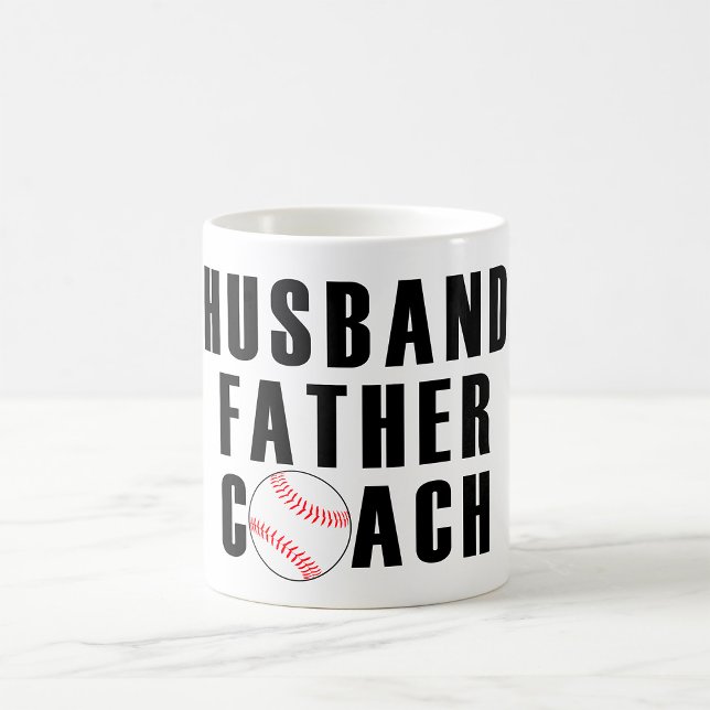 Husband Father Coach Baseball Dad Quote Kaffemugg (Skapare uppladdad)
