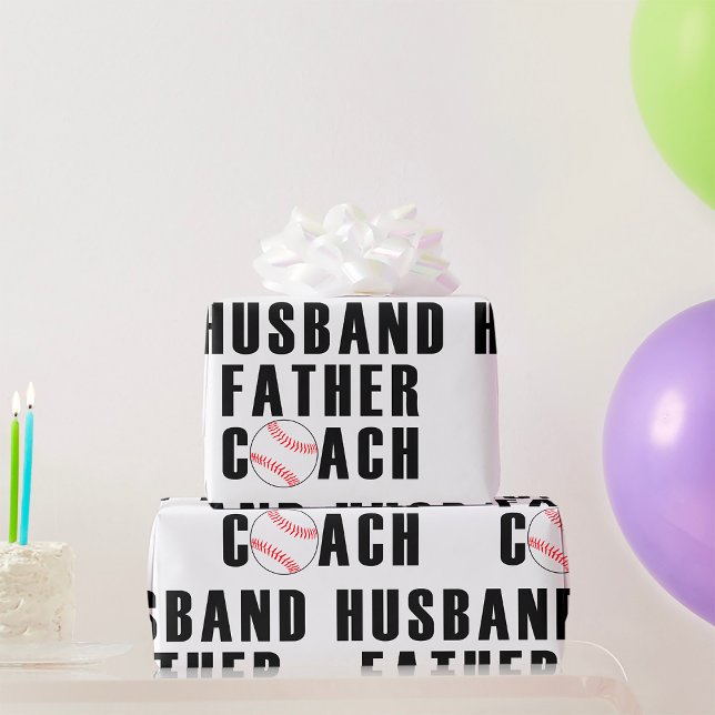 Husband Father Coach Baseball Dad Quote Presentpapper (Skapare uppladdad)