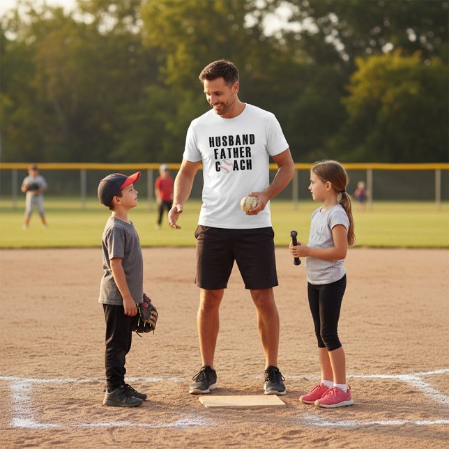 Husband Father Coach Baseball Dad Quote T Shirt (Skapare uppladdad)