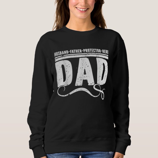 Husband Father Protector Hero Best Dad Ever Father T Shirt (Framsida)