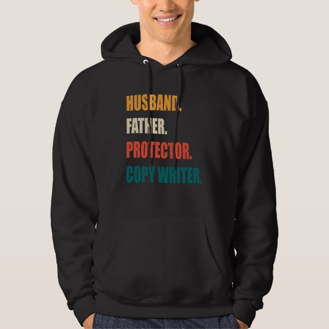 Husband Father Protector  Writer Hoodie (Framsida)