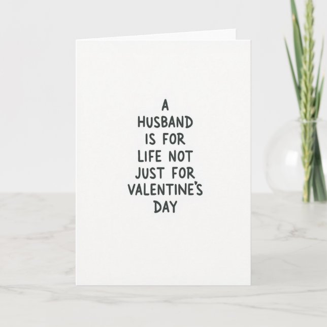 Husband Forever Not Just Valentines Card Kort (Framsida)