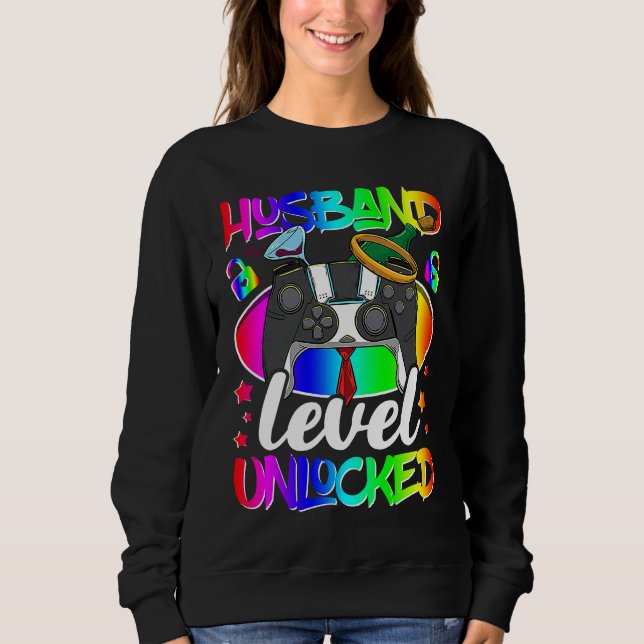 Husband Level Unlocked Engagement Valentines Day G T Shirt (Framsida)