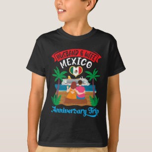 Husband Och Hustru I Mexiko Anniversary Resa Kryss T Shirt