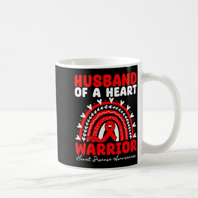 Husband Of A Heart Warrior Heart Disease Boho Rain Kaffemugg (Höger)