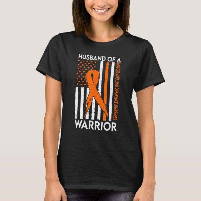 Husband Of A Warrior Limb Loss and Limb Difference T Shirt (Framsida)
