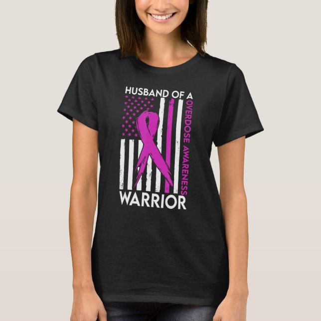 Husband Of A Warrior Overdose Awareness Support Sq T Shirt (Framsida)