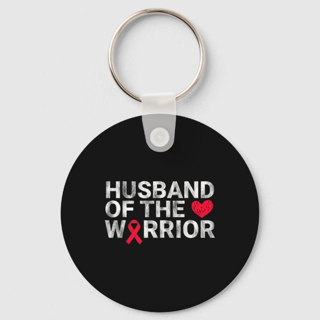 Husband Of The Heart Warrior Heart Disease Awarene Nyckelring (Framsida)