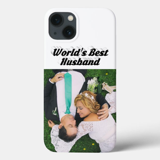Husband Photo with black text  iPhone Case (Baksida)