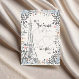 Husband Romantic Valentines Day Eiffel Tower Kort