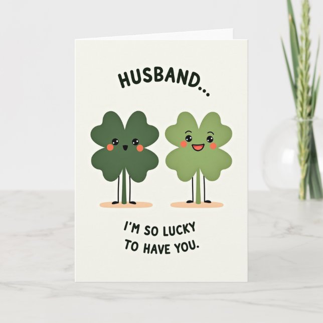 Husband So Lucky Love Card Kort (Framsida)