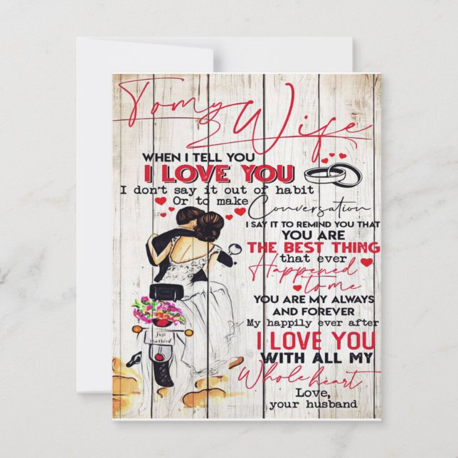 Husband To My Wife Letter | Lovely Present | Inbjudningar (Framsida)