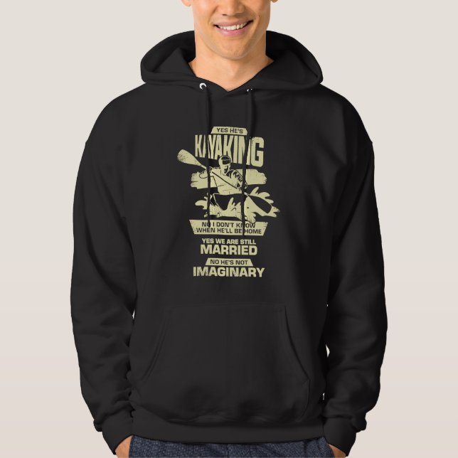Husband Wife Kayaking for a Kayaker's Wife Hoodie (Framsida)
