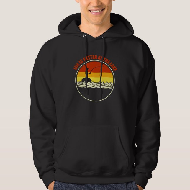 Husband Wife life is better at the lake Hoodie (Framsida)