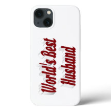 Husband with burgundy text iPhone case