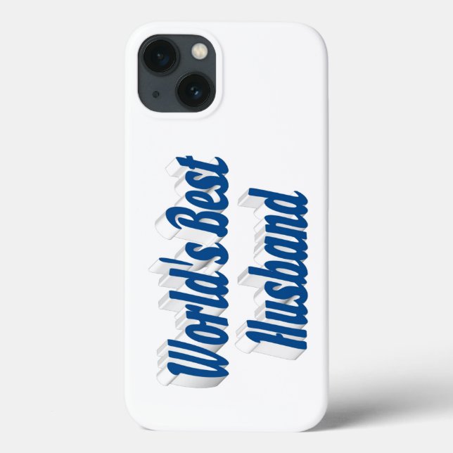 Husband with sea blue text  iPhone case (Baksida)