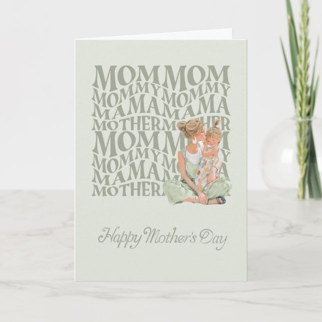Husband's Mother's Day Card to Wife and Daughter Kort (Framsida)