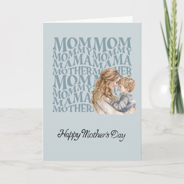 Husband's Mother's Day Card to Wife and Son Kort (Framsida)