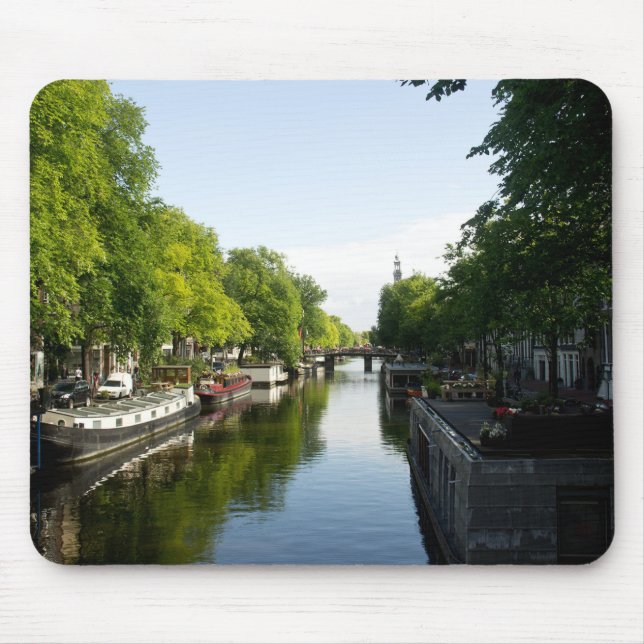 Husbåtar på Amsterdamkanalen Musmatta (Framsidan)