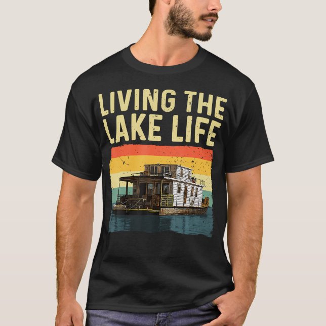 Husbåtsdesign för män och kvinnor Husbåtskapten  T Shirt (Framsida)