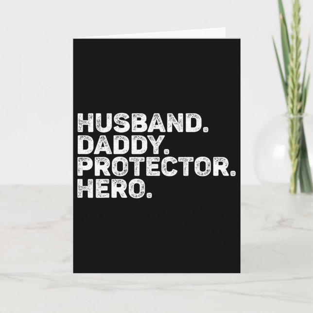 Husbonde Daddy Beskyddare Hjälte Rolig Pappa Far V Kort (Framsida)