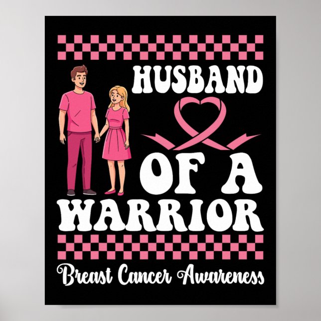 Husbyn till en krigare som är känd för bröstcancer poster (Framsidan)