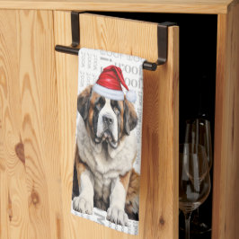 Husdjur älskare Holiday Saint Bernard Hund Jul Kökshandduk