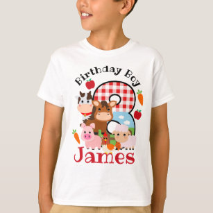 Husdjur Åtta födelsedag åttonde   Barnyard Birthda T Shirt
