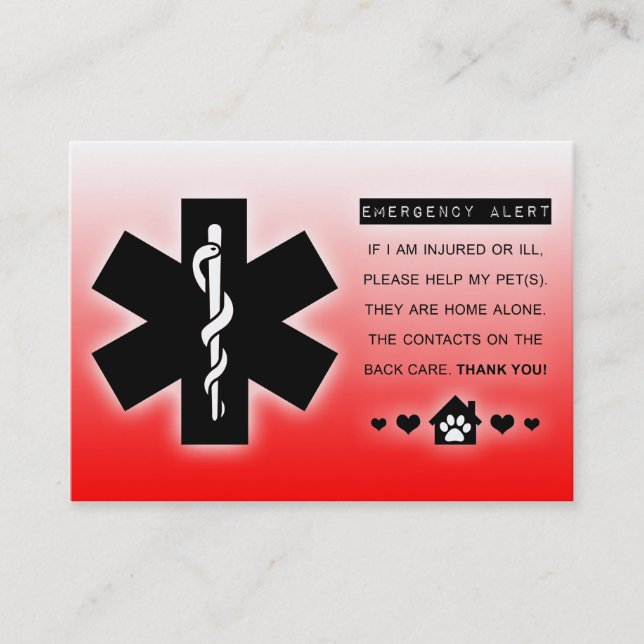 husdjur av ensam visitkort (Framsida)