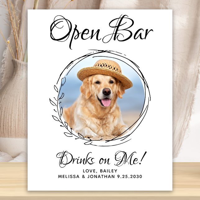 Husdjur Bröllop Hund Öppen Bar Anpassad Foto Dryck Poster (Skapare uppladdad)