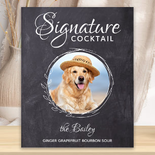 Husdjur Bröllopsfoto Hund Bar Signaturdrink Poster