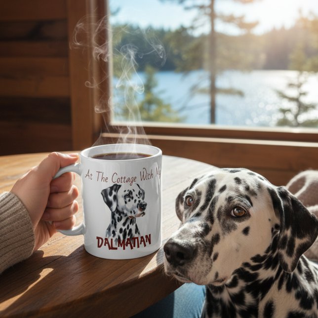  Husdjur Dalmatiner 'På Stugan' Personlig Kaffemugg (Skapare uppladdad)