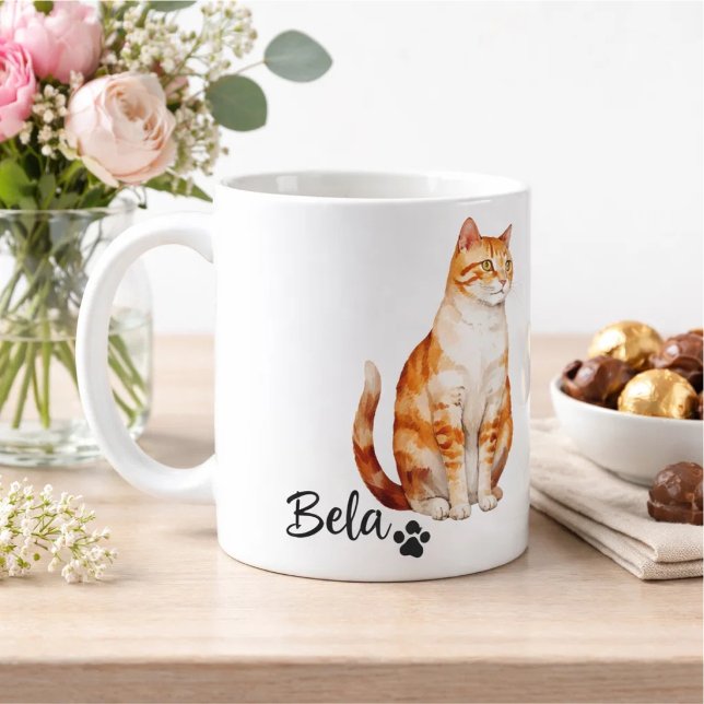 Husdjur Enkel Modern Cool Typografi Namn och Foto Kaffemugg (Skapare uppladdad)