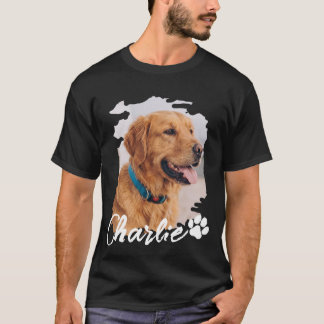Husdjur Enkel Modern Cool Typografi Namn och Foto T Shirt