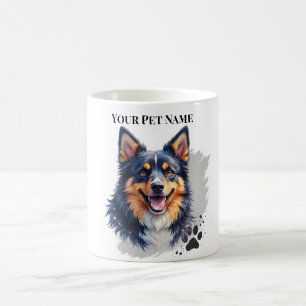 Husdjur Enkel Modern Namn & Foto Anpassad Design Kaffemugg
